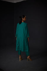 EMBROIDERED TUNIC TROUSER SET- EVER GREEEN