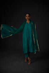 EMBROIDERED TUNIC TROUSER SET- EVER GREEEN