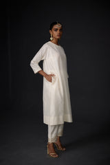 EMBROIDERED TUNIC TROUSER SET- IVORY