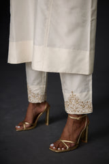 EMBROIDERED TUNIC TROUSER SET- IVORY