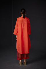 EMBROIDERED TUNIC TROUSER SET- SCARLET RED