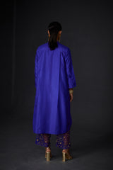 EMBROIDERED TUNIC TROUSER SET- PERSIAN BLUE