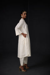EMBROIDERED TUNIC TROUSER SET- IVORY