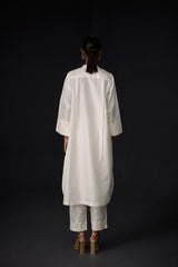 EMBROIDERED TUNIC TROUSER SET- IVORY