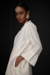 EMBROIDERED TUNIC TROUSER SET- IVORY