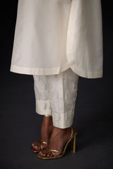 EMBROIDERED TUNIC TROUSER SET- IVORY