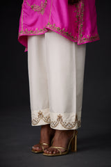 EMBROIDERED TUNIC TROUSER SET- HOT PINK