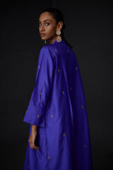 EMBROIDERED TUNIC TROUSER SET- PERSIAN BLUE