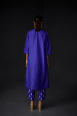EMBROIDERED TUNIC TROUSER SET- PERSIAN BLUE