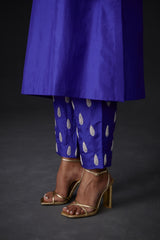EMBROIDERED TUNIC TROUSER SET- PERSIAN BLUE