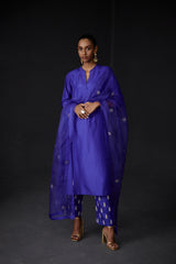 EMBROIDERED TUNIC TROUSER SET- PERSIAN BLUE