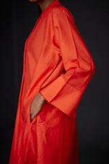 EMBROIDERED TUNIC TROUSER SET- SCARLET RED