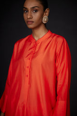 EMBROIDERED TUNIC TROUSER SET- SCARLET RED