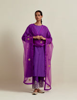 HAND EMBROIDERED DUPATTA- PURPLE