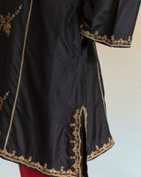 EMBROIDERED TUNIC TROUSER SET- BLACK