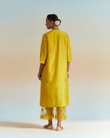 EMBROIDERED TUNIC TROUSER SET- MUSTARD