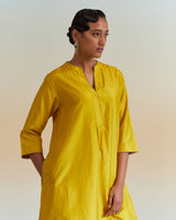 EMBROIDERED TUNIC TROUSER SET- MUSTARD