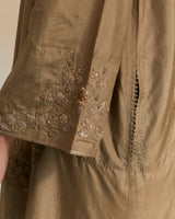 EMBROIDERED TUNIC TROUSER SET- GOLDEN