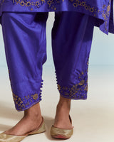 EMBROIDERED TUNIC TROUSER SET- PERSIAN BLUE