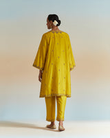 EMBROIDERED TUNIC TROUSER SET- MUSTARD