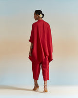 TUNIC TROUSER SET- DEEP RED