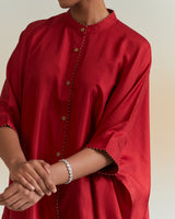 TUNIC TROUSER SET- DEEP RED