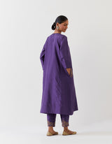 EMBROIDERED TUNIC TROUSER SET- GRAPE