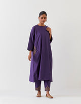 EMBROIDERED TUNIC TROUSER SET- GRAPE