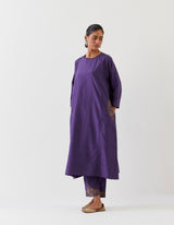 EMBROIDERED TUNIC TROUSER SET- GRAPE