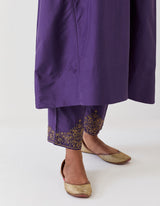 EMBROIDERED TUNIC TROUSER SET- GRAPE