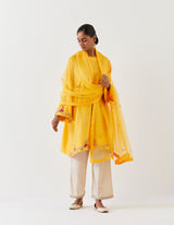 HAND EMBROIDERED DUPATTA- MANGO YELLOW