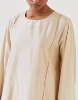 EMBROIDERED TUNIC TROUSER SET- CHAMPAGNE