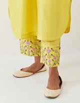 SILK TUNIC TROUSER SET- LIME GREEN