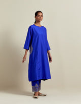 EMBROIDERED TUNIC TROUSER SET- COBALT BLUE