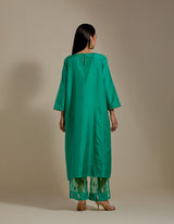 EMBROIDERED TUNIC TROUSER SET- GREEN