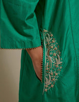 EMBROIDERED TUNIC TROUSER SET- GREEN