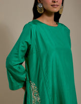 EMBROIDERED TUNIC TROUSER SET- GREEN