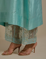 EMBROIDERED TUNIC TROUSER SET- AQUA
