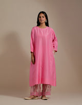 EMBROIDERED TUNIC TROUSER SET- PINK