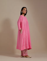 EMBROIDERED TUNIC TROUSER SET- PINK