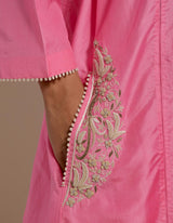 EMBROIDERED TUNIC TROUSER SET- PINK
