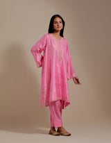 EMBROIDERED TUNIC TROUSER SET- PINK