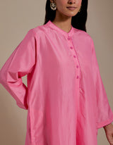 EMBROIDERED TUNIC TROUSER SET- PINK