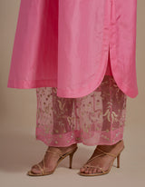 EMBROIDERED TUNIC TROUSER SET- PINK
