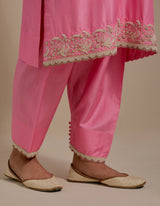 EMBROIDERED TUNIC TROUSER SET- PINK