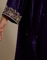EMBROIDERED TUNIC TROUSER SET- PURPLE