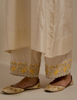 EMBROIDERED TUNIC TROUSER SET- CHAMPAGNE