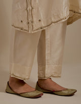 EMBROIDERED TUNIC TROUSER SET- CHAMPAGNE