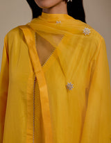 HAND EMBROIDERED DUPATTA- MANGO YELLOW