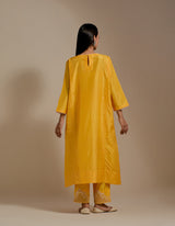 EMBROIDERED TUNIC TROUSER SET- MANGO YELLOW